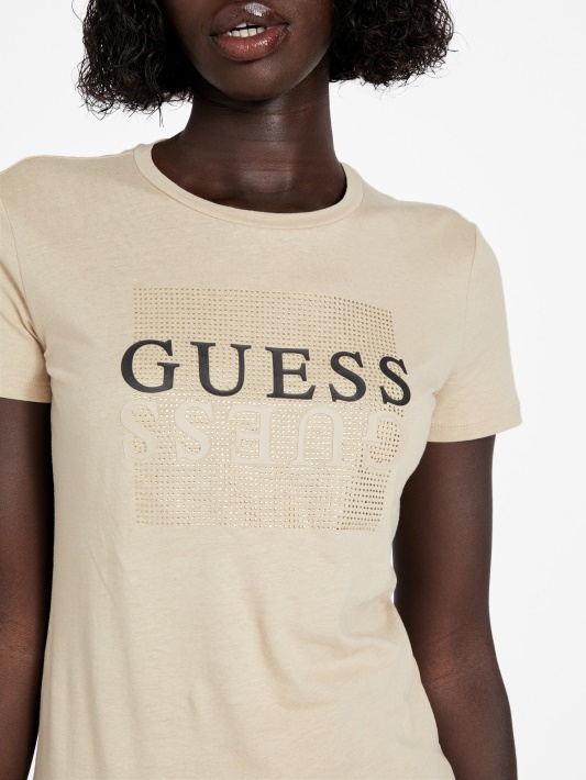Smėlio įdegio Guess Eco Dreda Marškinėliai