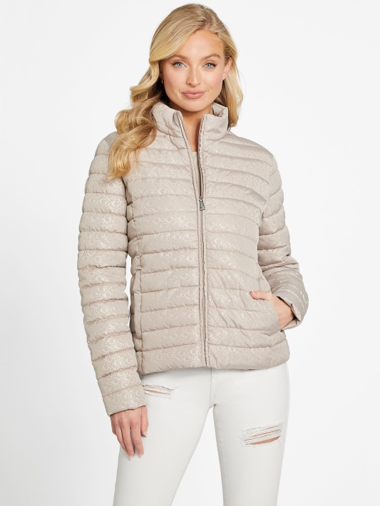 Atspėti Velvet Taupe Eco Fleur Logotipu Dygsniuotas švarkas