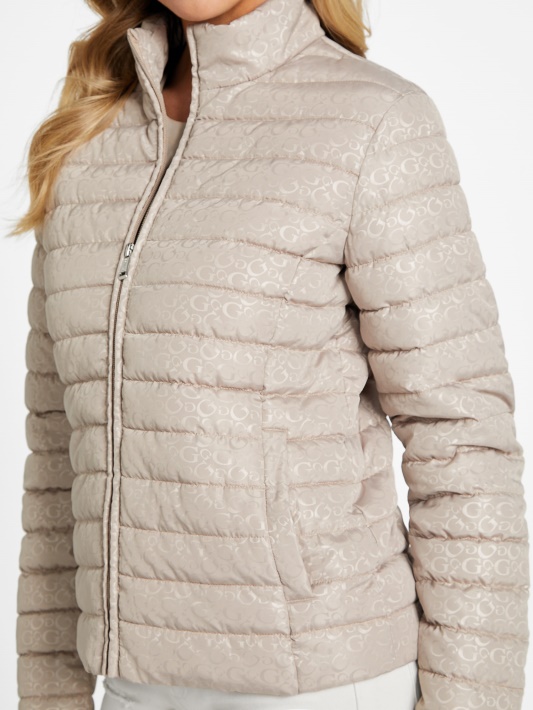 Atspėti Velvet Taupe Eco Fleur Logotipu Dygsniuotas švarkas