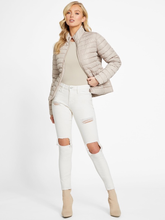 Atspėti Velvet Taupe Eco Fleur Logotipu Dygsniuotas švarkas