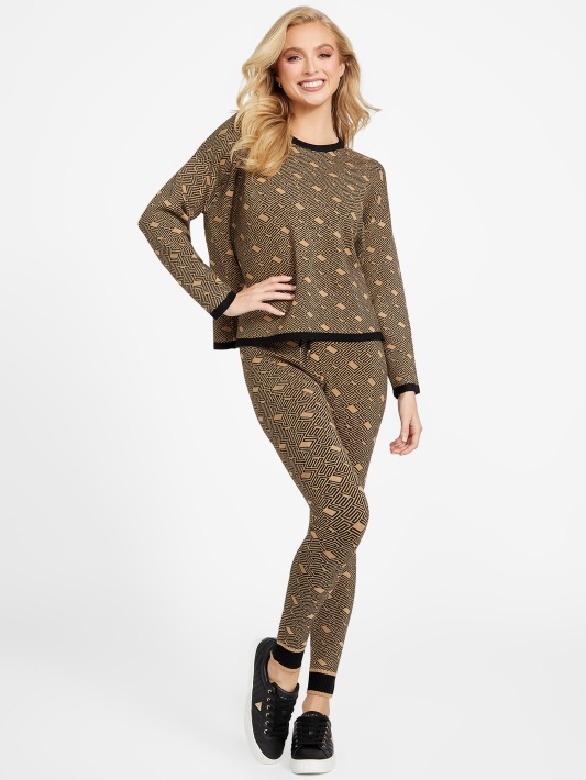 Eco Boxy Cachet Megztinis Atspėti Toasted Taupe Multi