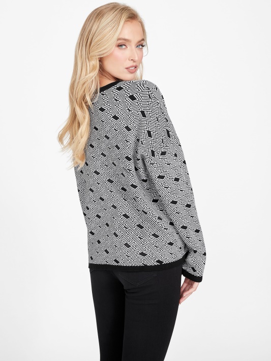 Jet Juodas Multi Guess Eco Boxy Cachet Megztinis