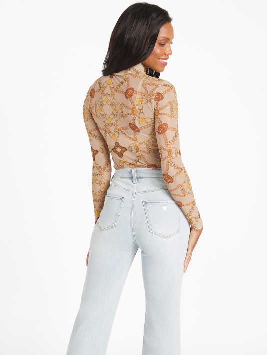 Eco Eara Top Cabana Scroll Putojantis Taupe Spėjimas