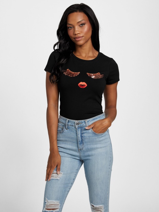 Jet Black Guess Eco Lydia Tee