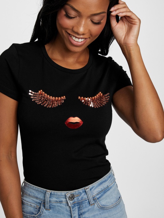 Jet Black Guess Eco Lydia Tee