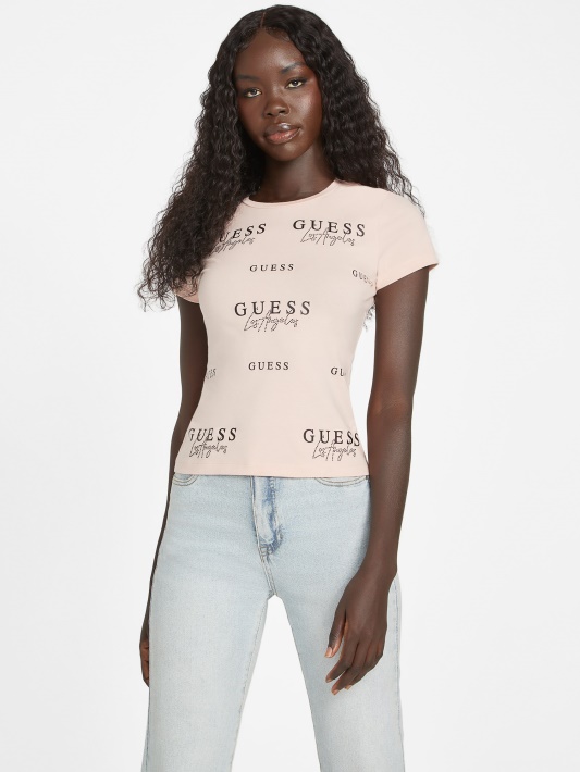 Eco Catae Kalnų Krištolinio Akmens Logotipas Tee Guess Garų Rožė