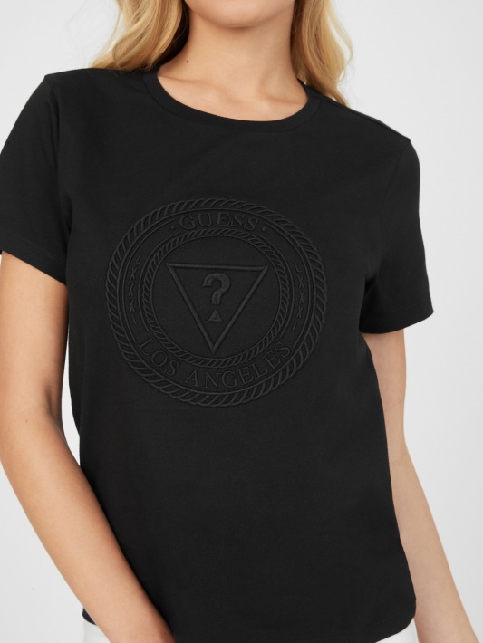 Juodos Spalvos Trikotažas Su Logotipu