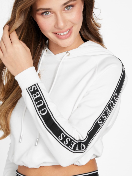 Blanch Logotipo Juosta Su Gobtuvu Blanc/scuffy Guess