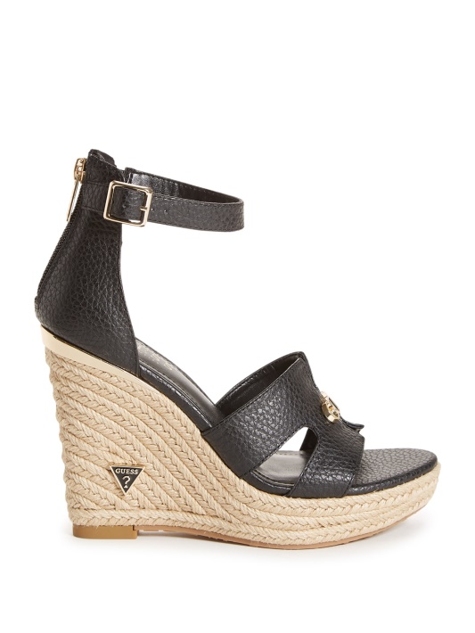 Juoda Jessi Espadrille Pleištai Spėlioti