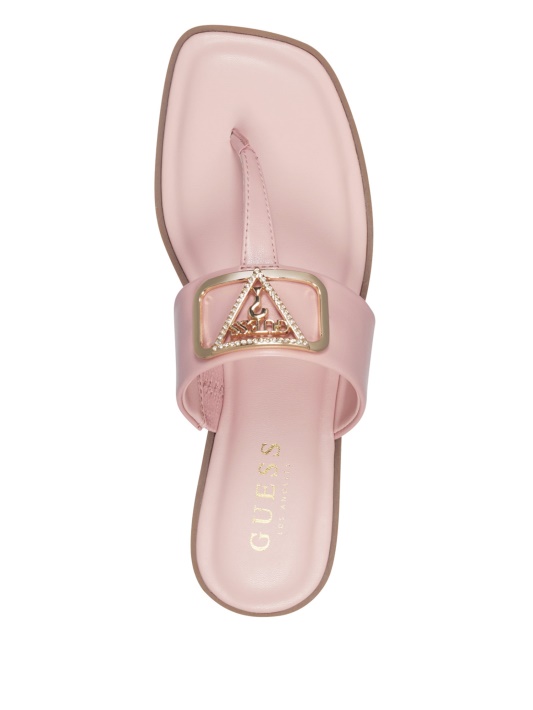 šviesiai Rausvos šerkšno Spalvos Bling T-strap Sandalai Atspėti
