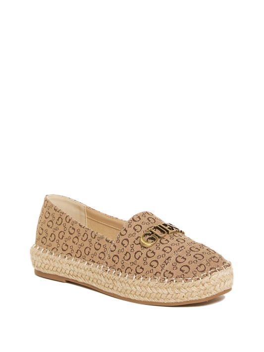 Laini Logo Espadrilės Atspėti Rudos Spalvos