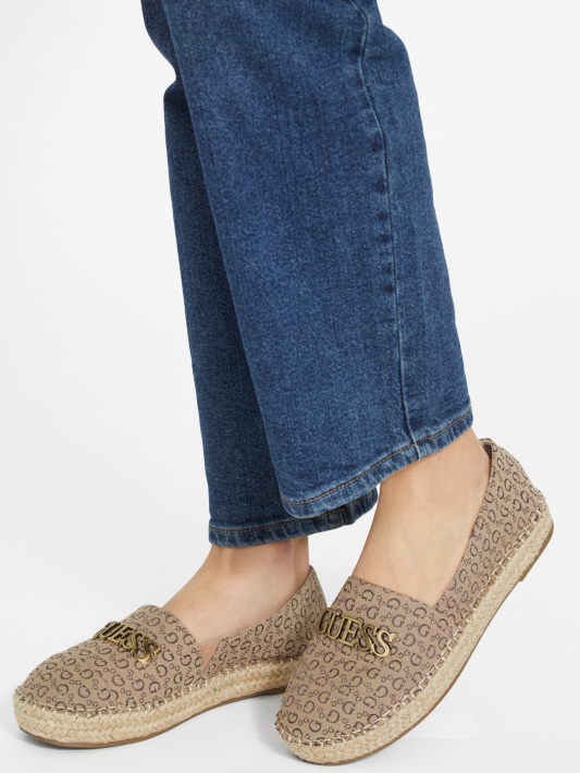 Laini Logo Espadrilės Atspėti Rudos Spalvos