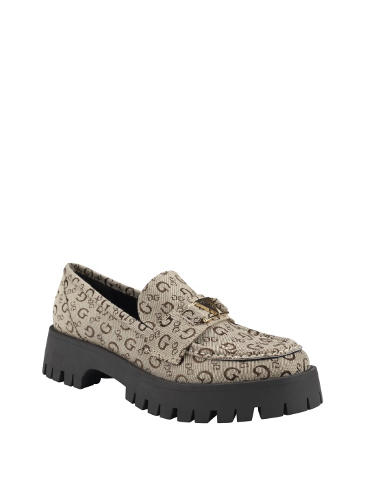Atspėk Pagaliau Logotipas Chunky Platform Loafers Lt Brown