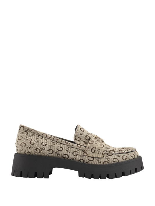 Atspėk Pagaliau Logotipas Chunky Platform Loafers Lt Brown