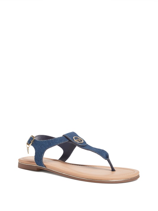 Karameliniai T-strap Sandalai Džinsinio Atspėti