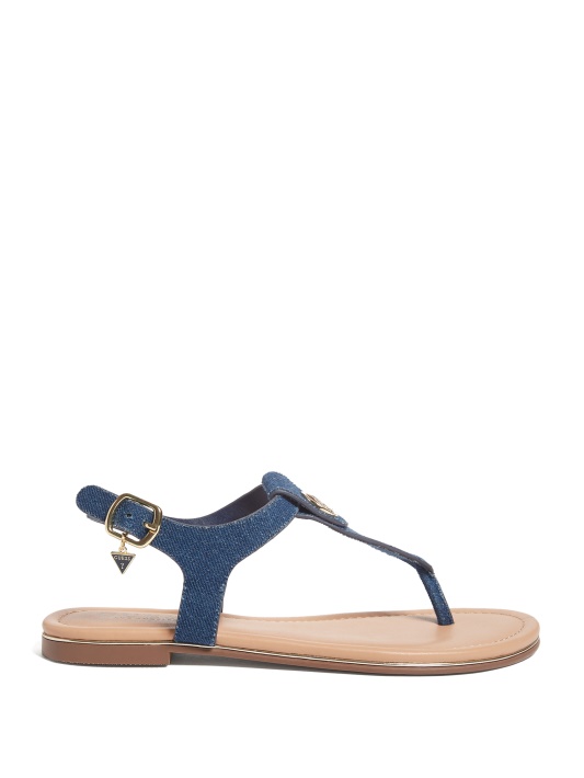 Karameliniai T-strap Sandalai Džinsinio Atspėti