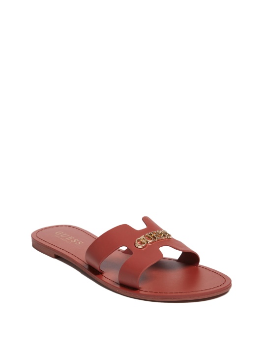 Raudona Isabell Slide Sandalai Spėlioti