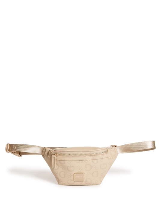 Dirbtinės Odos Logotipas Fanny Pack Tan Spėjimas