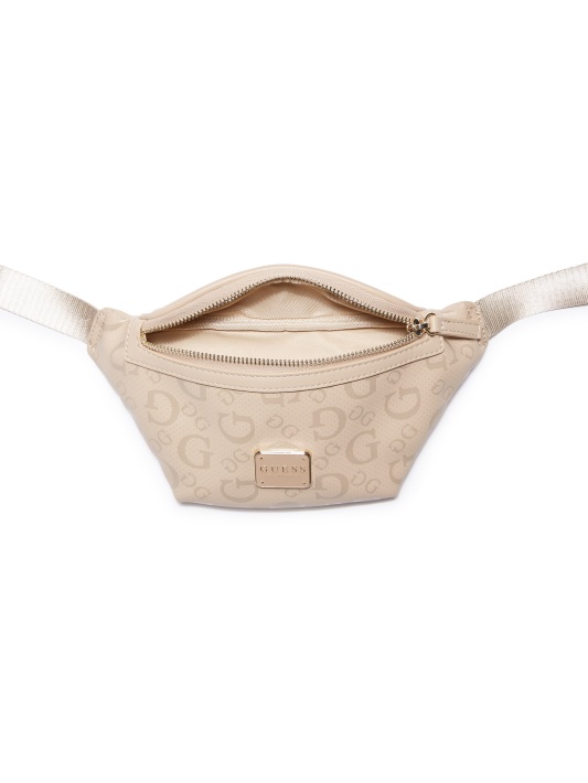 Dirbtinės Odos Logotipas Fanny Pack Tan Spėjimas