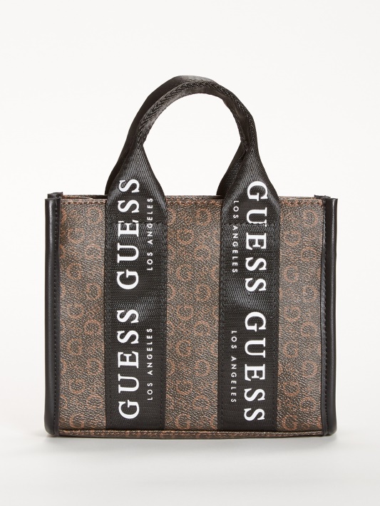 Atspėti Logotipas Mini Krepšys Crossbody Rudas