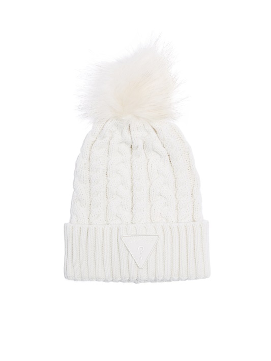 Kabeliu Megztas Pom Beanie Guess Kremas