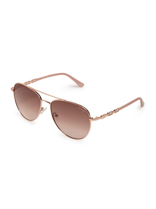 Spėk Aviator Baguette Metaliniai Akiniai Nuo Saulės Rosegold