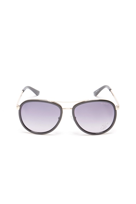 Juodi Guess Rhinestone G Aviator Akiniai Nuo Saulės