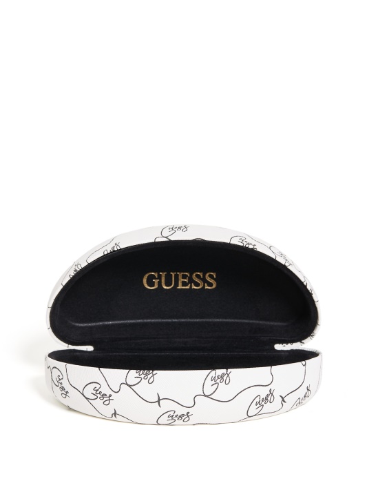 Cream Guess Script Logotipas Akinių Nuo Saulės Kietas Dėklas