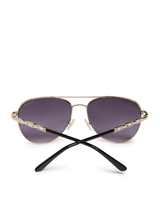 Aviator Baguette Metaliniai Akiniai Nuo Saulės Spėja Juodi