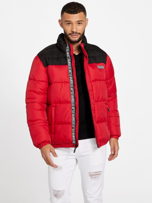 Eko Ralph Puffer Striukė Spėti Varsity Raudona Multi