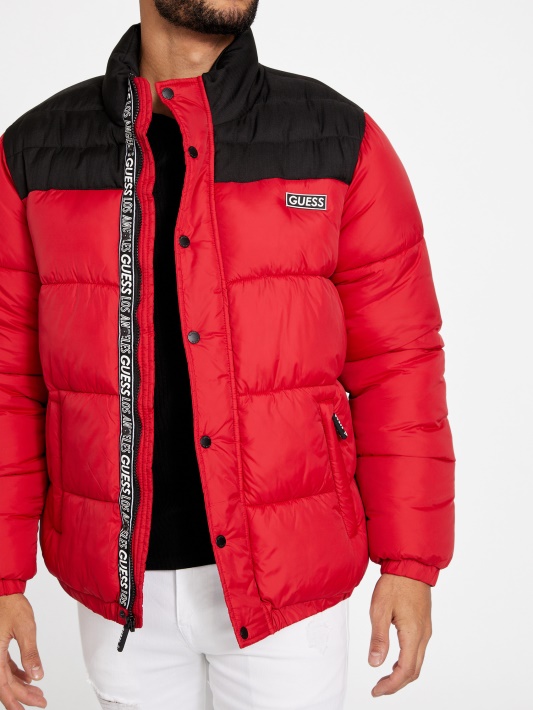 Eko Ralph Puffer Striukė Spėti Varsity Raudona Multi