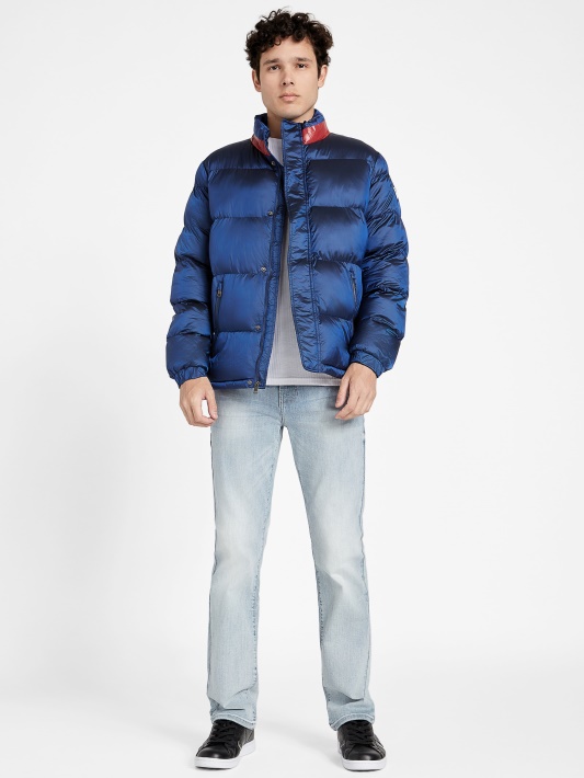 Eco Angelus Spalvos Bloko Pūkuota Striukė Guess Royal Blue