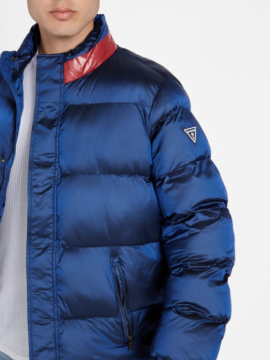 Eco Angelus Spalvos Bloko Pūkuota Striukė Guess Royal Blue
