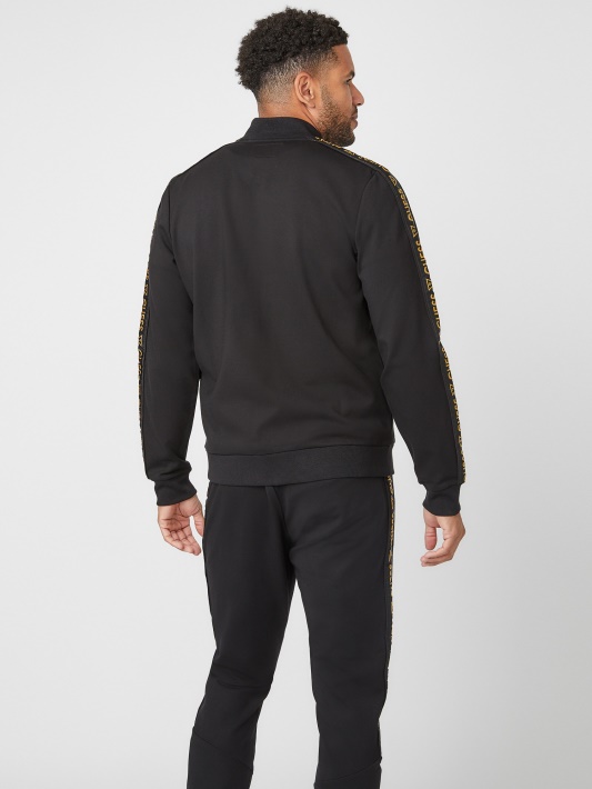 Atspėti Juoda Jon Logotipu Tape Bomber Striukė