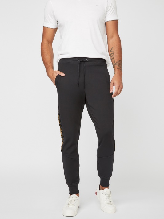 Atspėti Jon Logotipas Bėgimas Joggers Jet Black