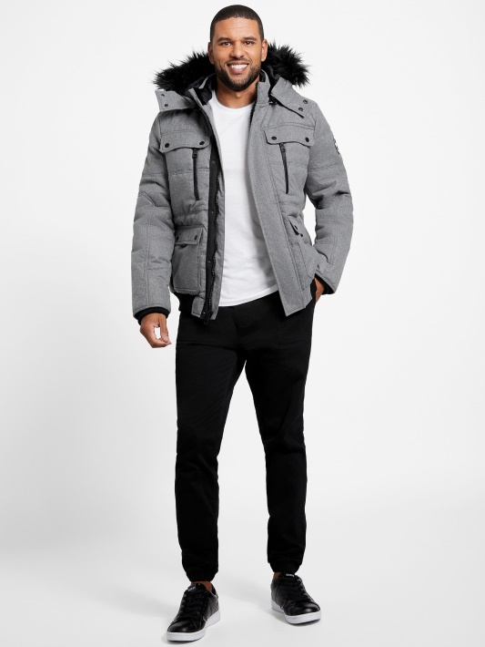 šviesiai Melanžo Pilka Guess Eco Puffer Striukė