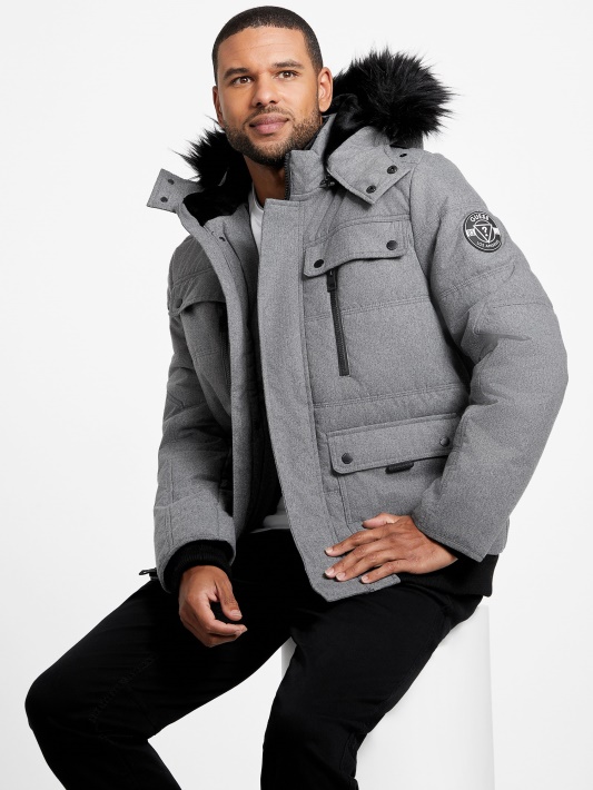 šviesiai Melanžo Pilka Guess Eco Puffer Striukė