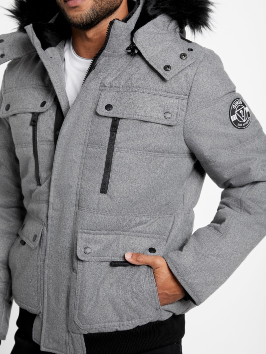 šviesiai Melanžo Pilka Guess Eco Puffer Striukė