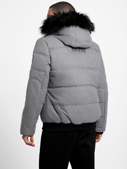šviesiai Melanžo Pilka Guess Eco Puffer Striukė