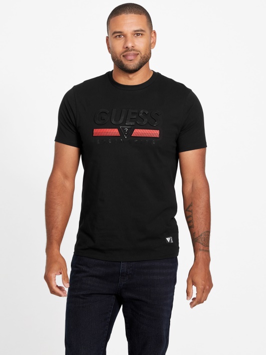 Jet Juodas Guess Eco Koda Crewneck Marškinėliai