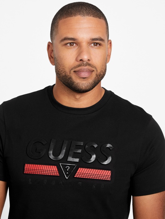Jet Juodas Guess Eco Koda Crewneck Marškinėliai