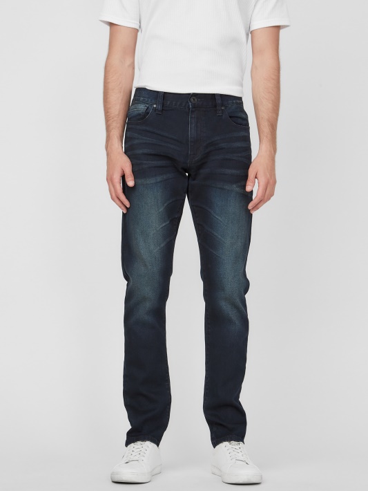 Natural Dark Wash Guess Delmar Slim Tiesūs Džinsai