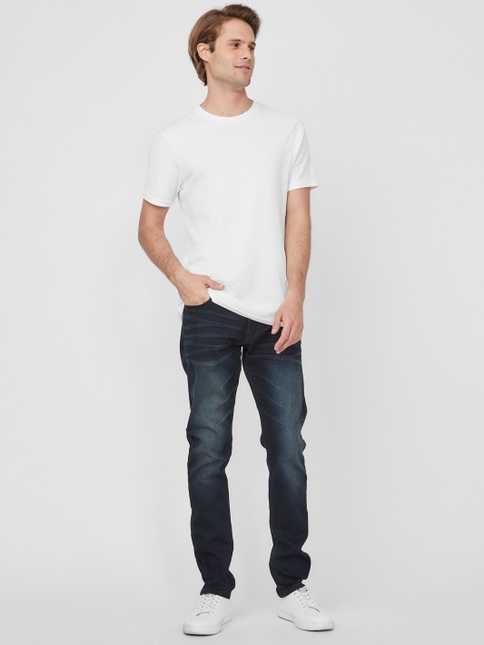Natural Dark Wash Guess Delmar Slim Tiesūs Džinsai