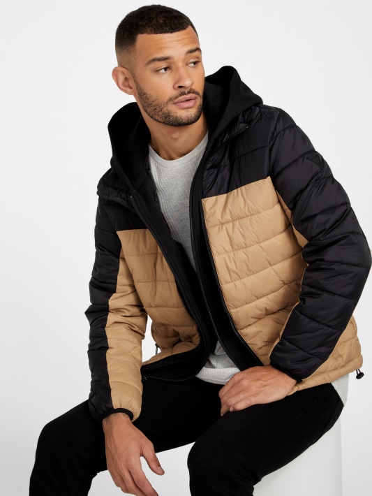 Hampton Puffer Striukė Jet Juoda/taupe Spėjimas