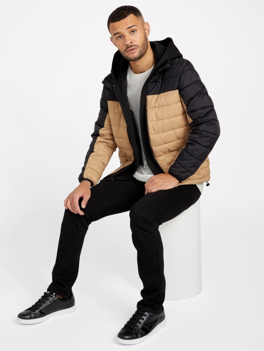 Hampton Puffer Striukė Jet Juoda/taupe Spėjimas