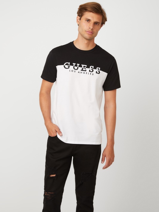Davion Color-block Logotipas Tee Jet Black Spėjimas