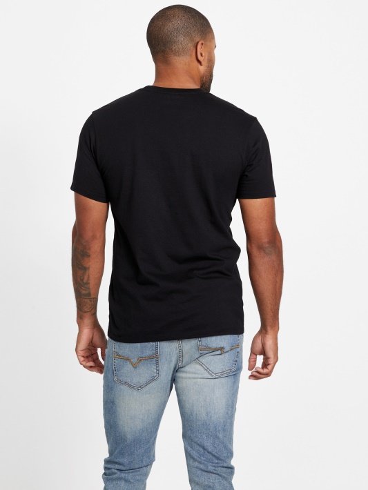 Jet Juodas Guess Eco Fronz Crewneck Marškinėliai