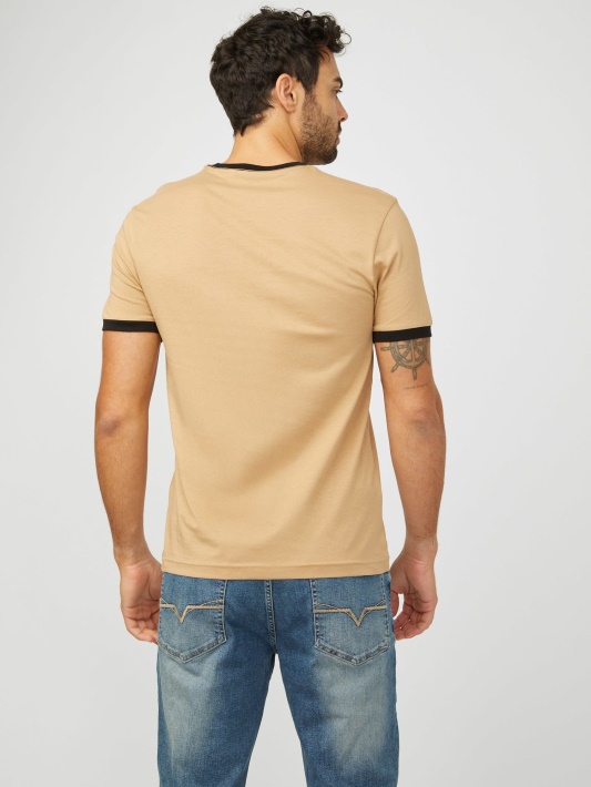 Skrudinta Taupe Kirk Logotipas Crew Tee Guess