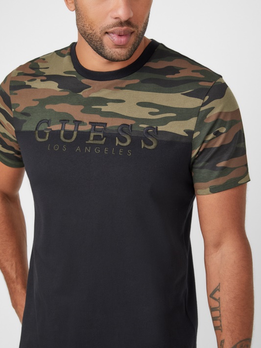 Kamufliažas Davion Spalvotas Blokas Logotipas Tee Spėjimas
