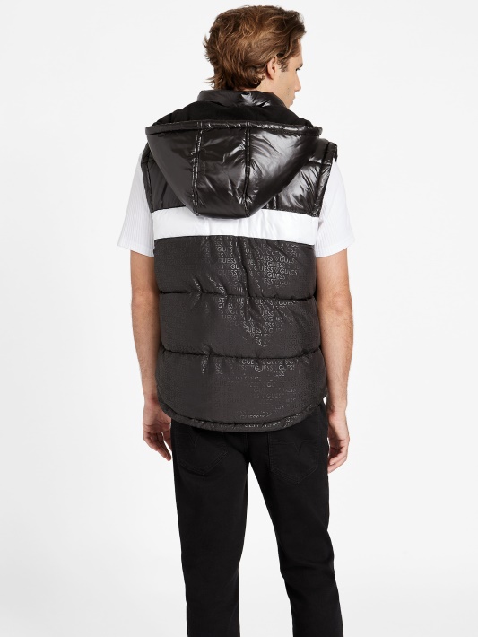 Atspėti Eco Yung Spalvoto Bloko Gobtuvu Slydimo Liemenė Jet Black Multi